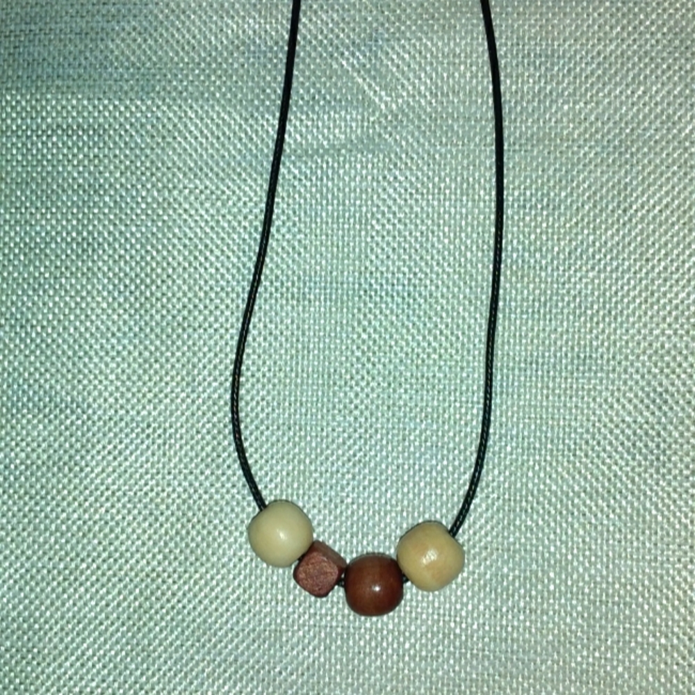 Pretty wooden bead  necklace.